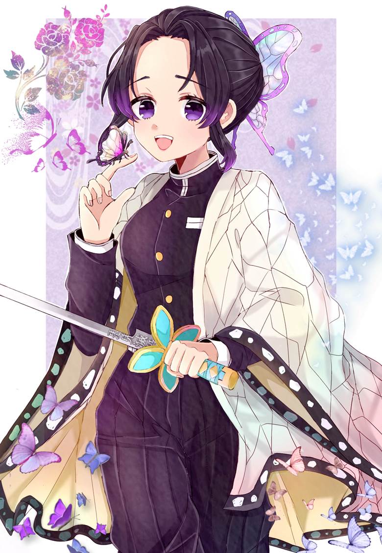 虫柱胡蝶しのぶあさこ的鬼灭之刃pixiv插画图片