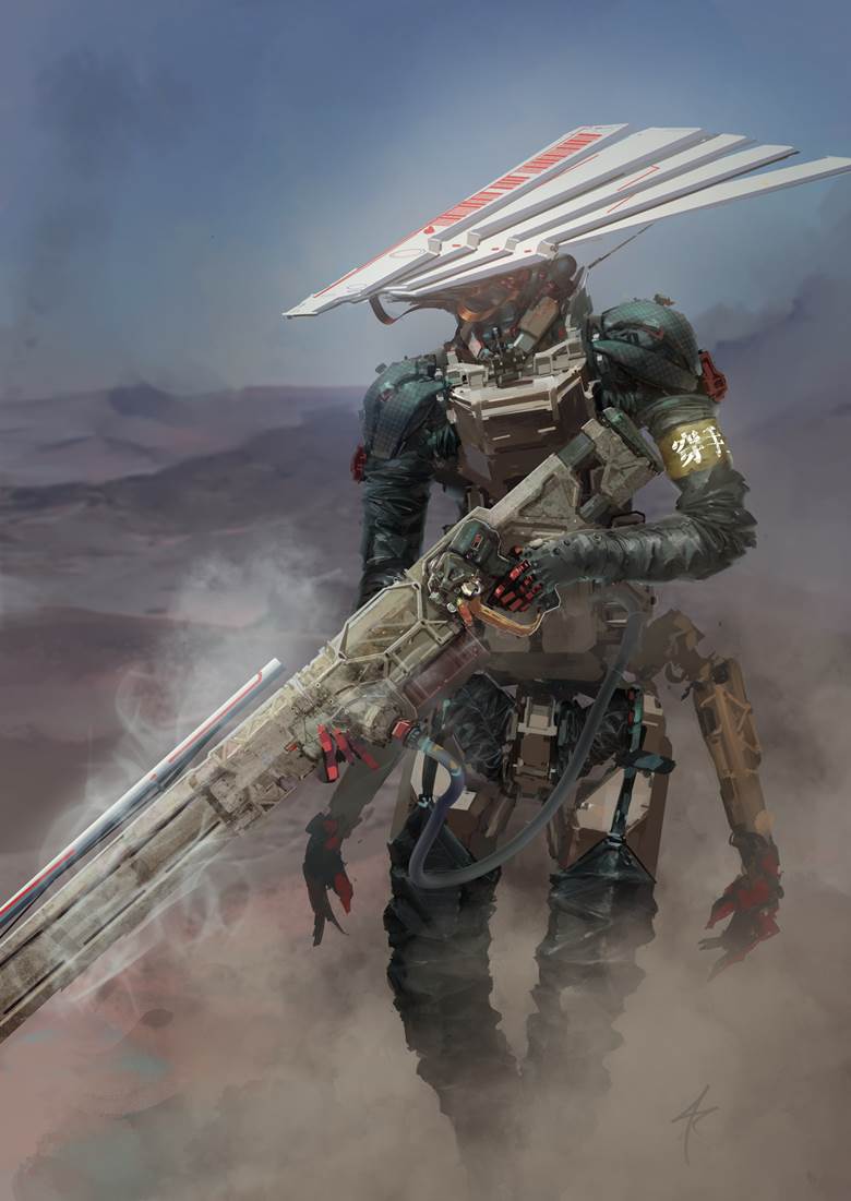 砂漠の狙击手gas1tsm的科幻机械插画图片