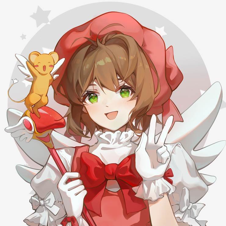 young girl, painting, avatar, 魔卡少女樱