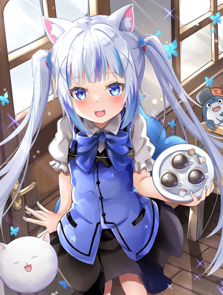virtual youtuber, cat ears, Is the Order a Rabbit?, Chino Kafuu, Gawr Gura, Hololive, loli, Virtual YouTuber 1000+ bookmarks