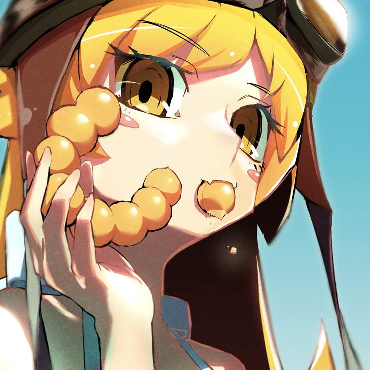 helmet, 夏日天空, 贫乳, vampire, 姬丝秀忒·雅赛劳拉莉昂·刃下心, oshino shinobu, 化物语, 物语系列