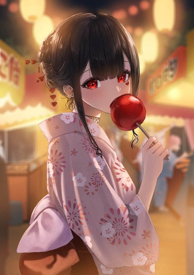 原创, 女孩子, yukata, summer festival, 苹果糖, 原创1000users加入书籤