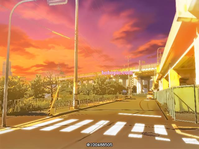 加工自由,夕方差分,背景素材,街景,通学路图片