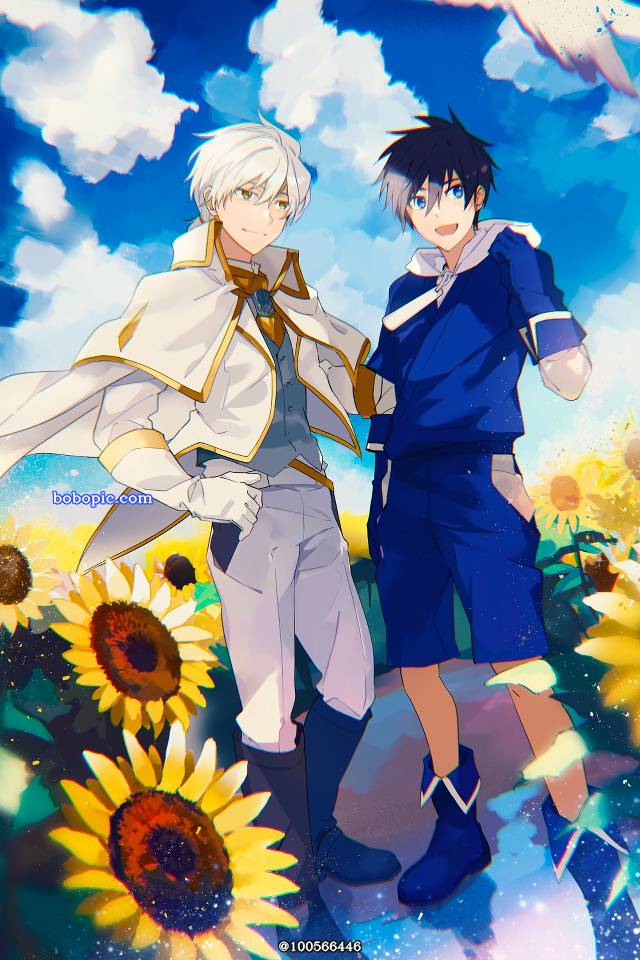 一张可爱的男孩,原创角色,五臧,男孩,向日葵,花和男孩,少年绘画图片