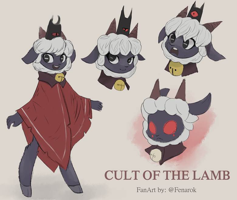 Cult of the lamb expressions|插画师Fenarok的《咩咩启示录》插画图片
