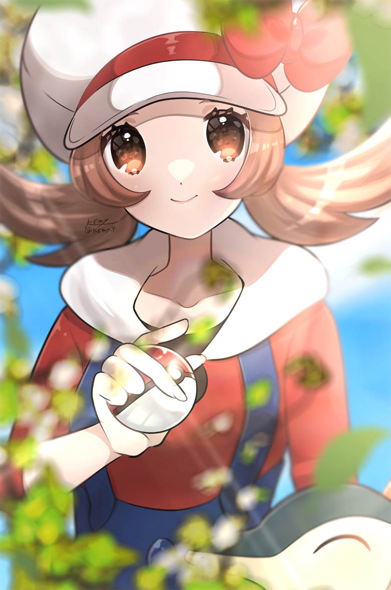 精灵宝可梦, Cyndaquil, kotone, 宝可梦人类角色, Lyra (Trainer), 茶发, beautiful girl, Pokemon 100+ bookmarks
