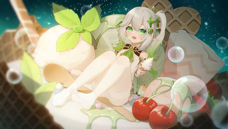 女孩子, Genshin Impact, thighs, White silk pantyhose, Nahida, 脚指, 着袜足底, 大腿, 原神1000收藏