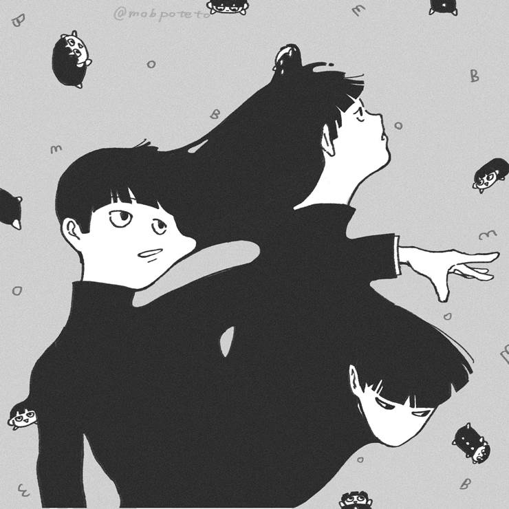 一张灵能百分百,品味优雅绘画图片