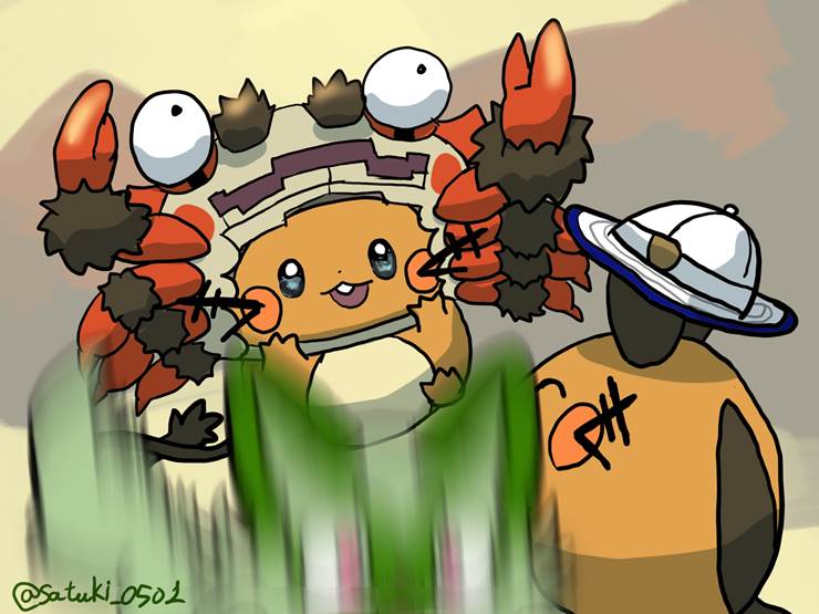 精灵宝可梦, Dedenne, Klawf, 宝可梦朱紫, 新叶喵, parody, 口袋妖怪