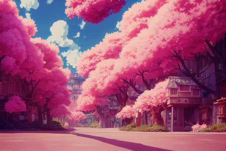 scenery, background, sky, fantasy, wood, village