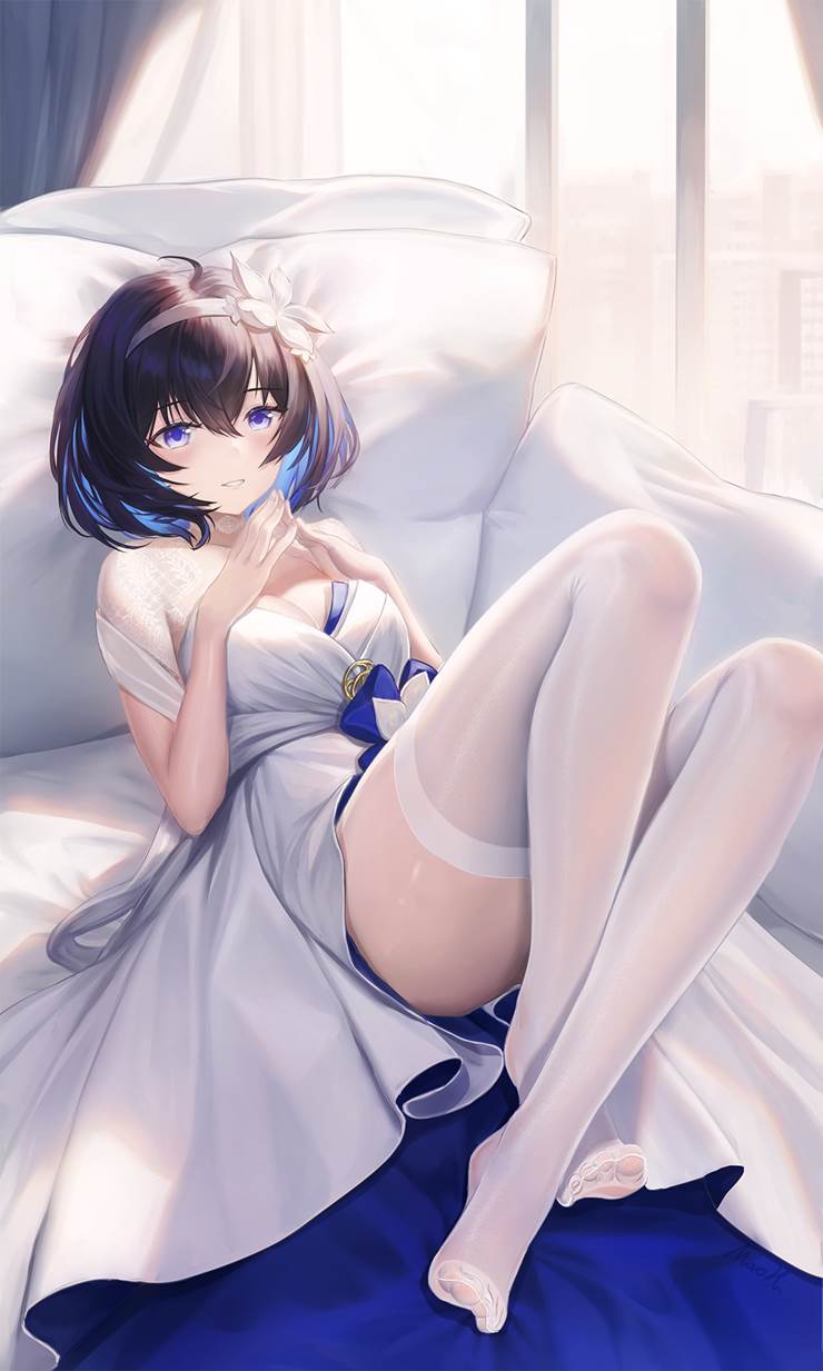 Honkai Impact 3, Honkai Impact 3, Seele Vollerei, Seele Vollerei, The soles of feet in socks, beautiful legs