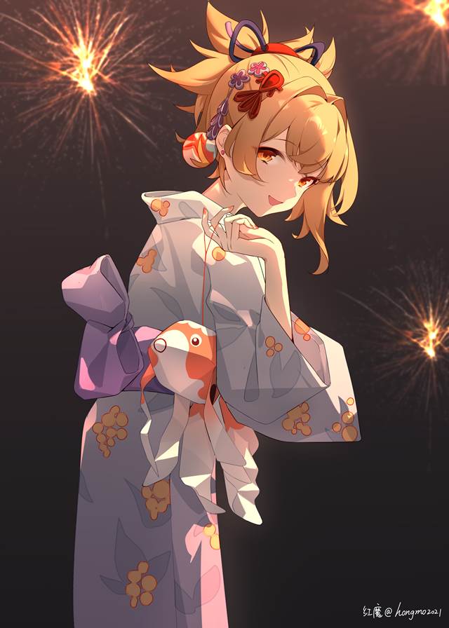 Genshin Impact, doujin, 女孩子, Yoimiya, 原神1000收藏