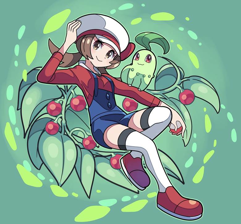 精灵宝可梦, Lyra (Trainer), 菊草叶, 宝可梦人类角色, 过膝袜, 口袋妖怪, kotone, Pokemon 100+ bookmarks