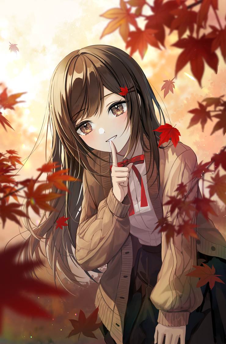 原创, 女孩子, young girl, autumn, 女高中生, autumn leaves, uniform, 原创1000users加入书籤