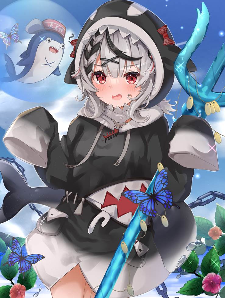 沙花叉库洛艾, 虚拟主播, Hololive, cosplay, 噶呜·古拉, 交换服装, Virtual YouTuber 1000+ bookmarks, 萌袖