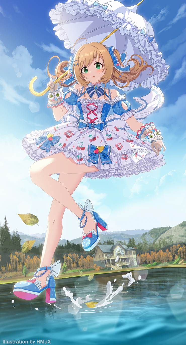 偶像大师 灰姑娘女孩, 星光舞台, The Idolmaster: Cinderella Girls Starlight Stage, 洛丽塔, 手套, 赤脚, Shin Sato, water surface