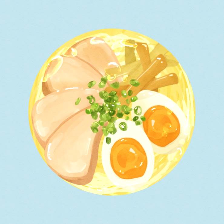 自由图标“盐拉面”|插画师的美食插画图片
