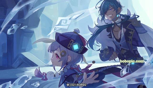 「原神」插画比赛－第二弹：一叶知秋【2周年纪念】－（二次创作部门）, Genshin Impact, Qiqi (Genshin Impact), Kaeya Alberich