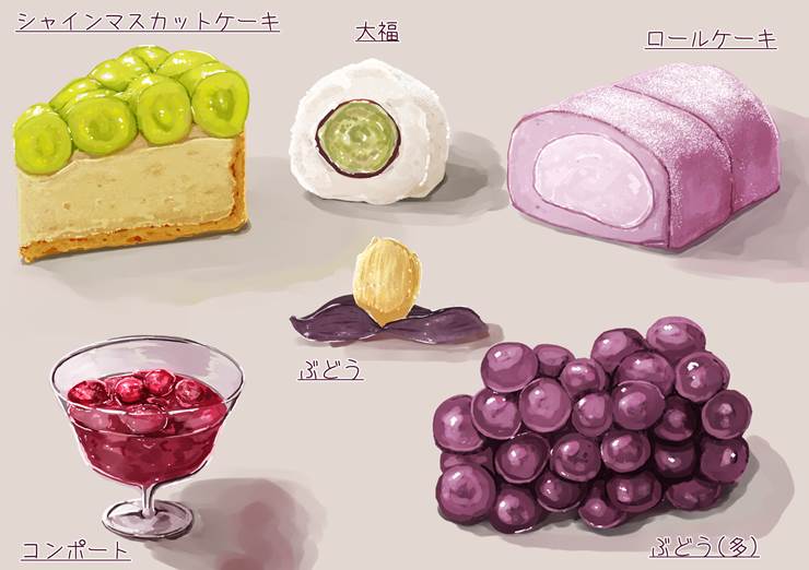 葡萄|插画师兼子的食物插画图片