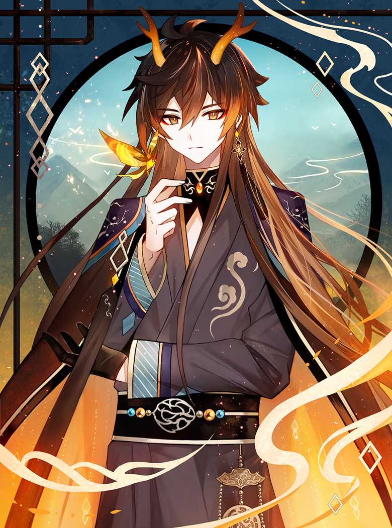 岩の蝶|觉醒的钟离插画图片