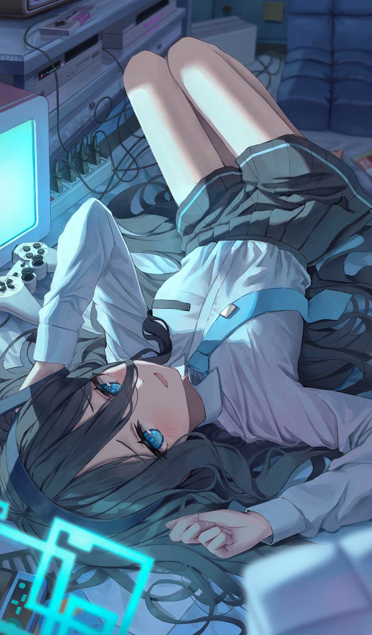 Blue Archive, Alice Tendou, uniform, Supine, bangtail, Blue Archive 10000+ users, Millennium Science School