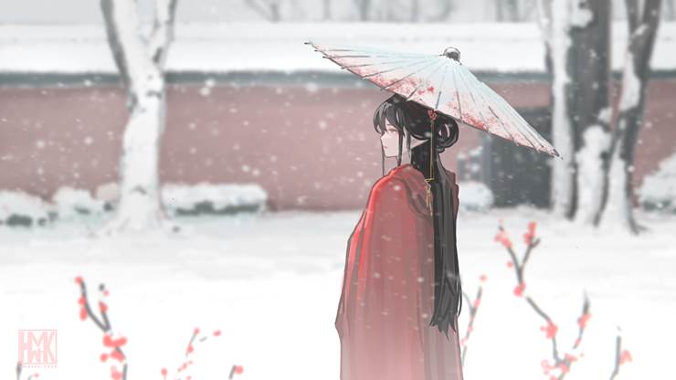 女孩子, illustration, girl, ancient, Hanfu, Chinese style, elf, snow
