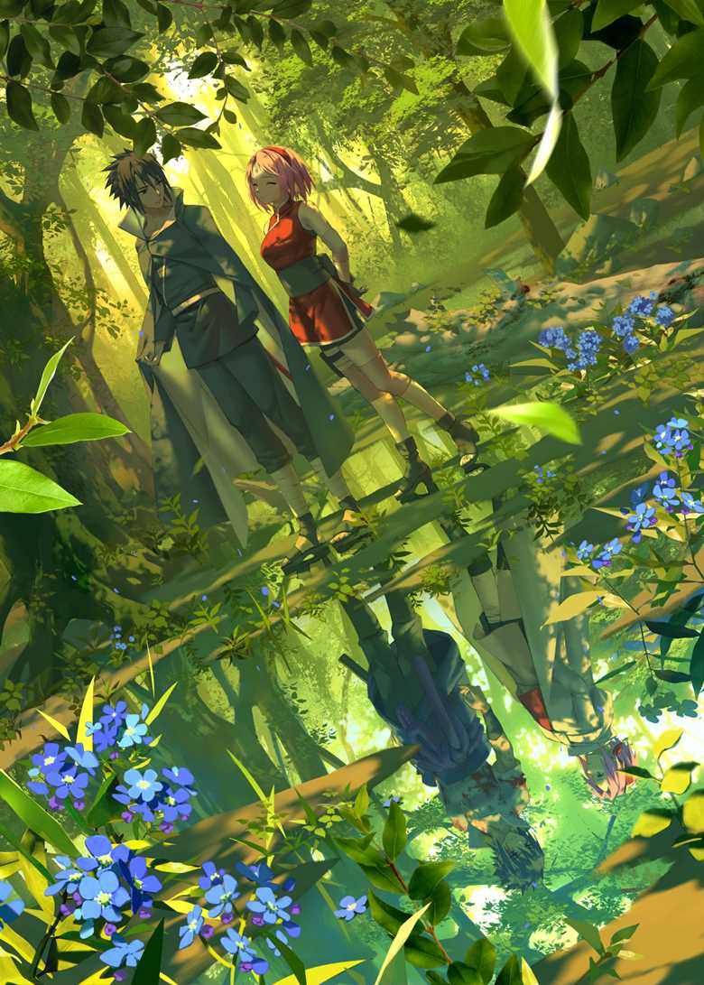 佐樱, 宇智波佐助, 春野樱, reflection pool