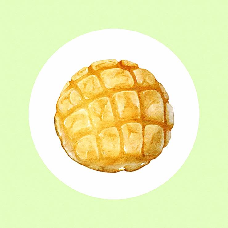 免费图标“甜瓜面包”|插画师的美食插画图片