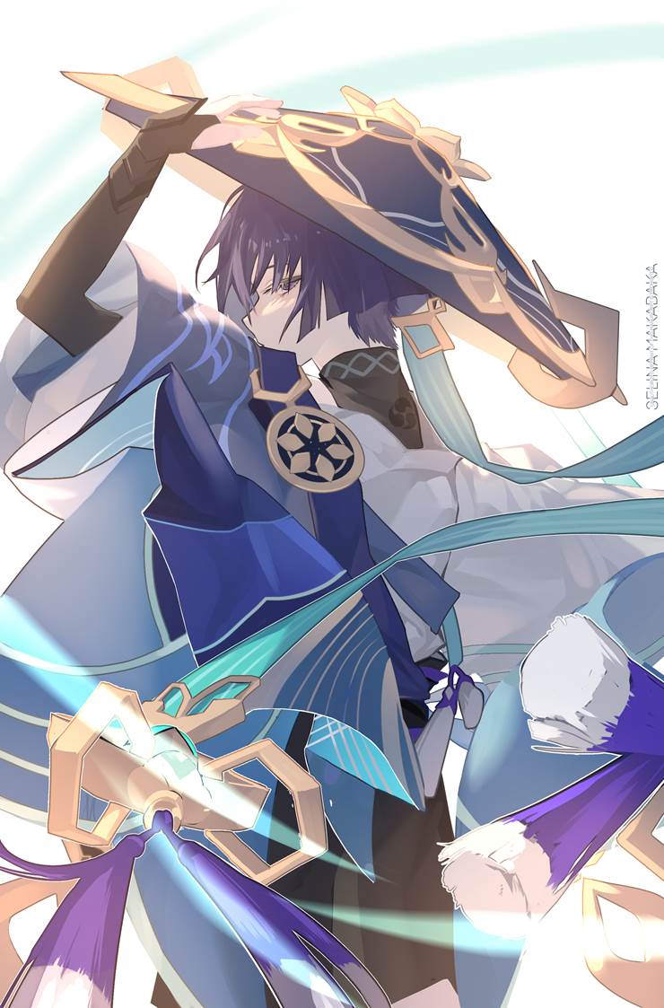 男孩子, illustration, Jäger, 「原神」插画比赛－第二弹：一叶知秋【2周年纪念】－（二次创作部门）, 原神3000收藏