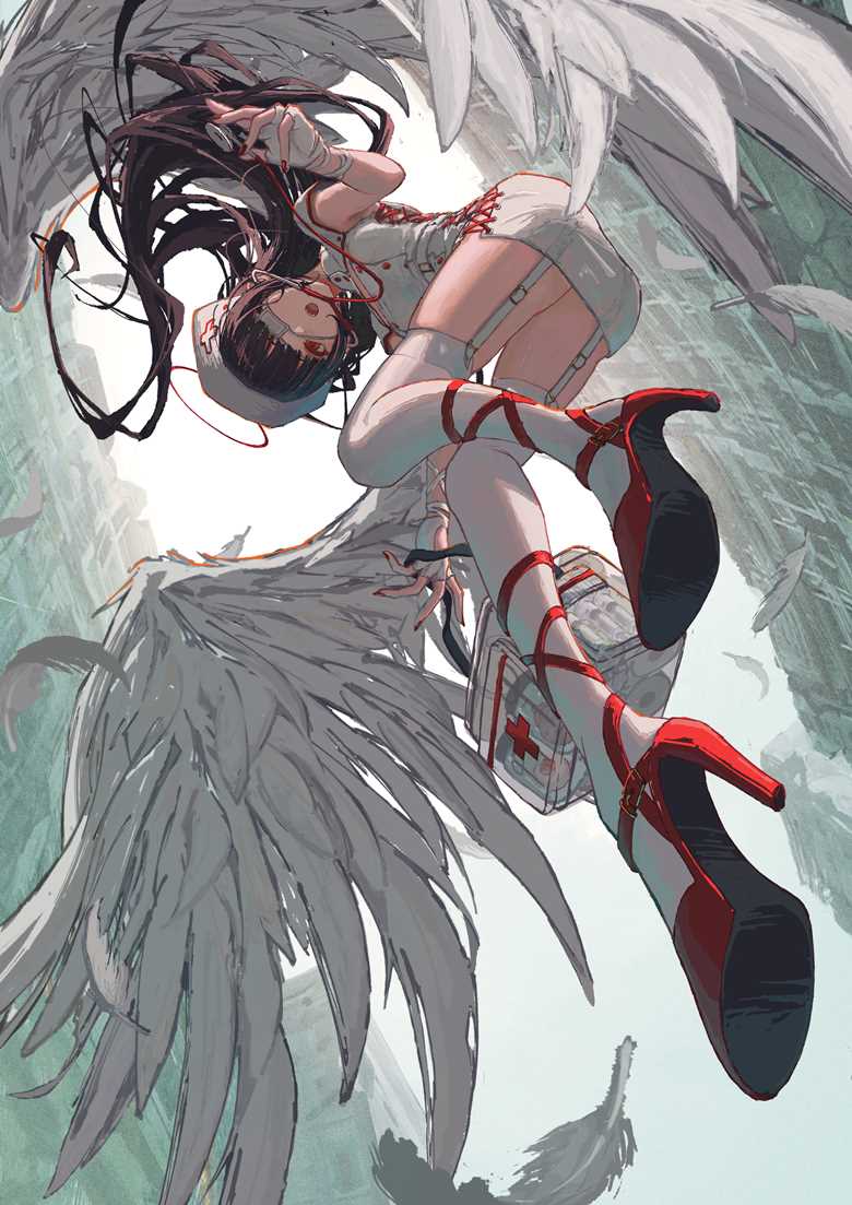 护士服, angel, 羽翼, 眼罩, back of thigh, angel's halo, 原创1000users加入书籤