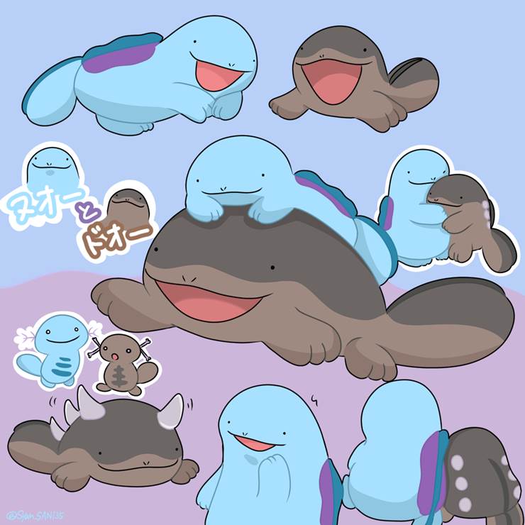 精灵宝可梦, Quagsire, 土王, 宝可梦朱紫, 插画, Wooper, Paldean Wooper, Pokémon 1000+ bookmarks