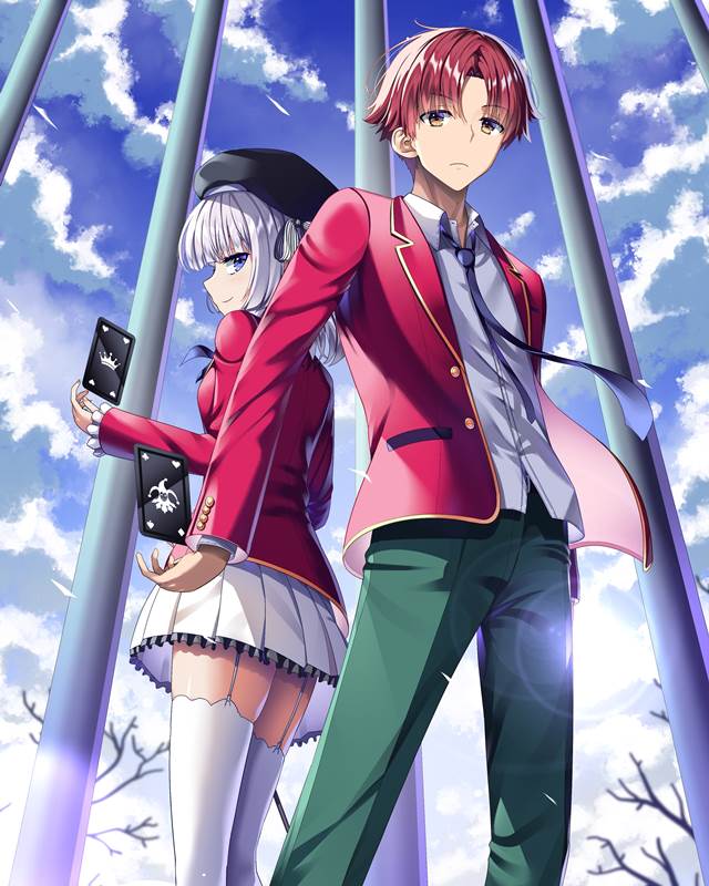 illustration, Kiyotaka Ayanokouji, Arisu Sakayanagi, Classroom of the Elite, MF Bunko J, Classroom of the Elite