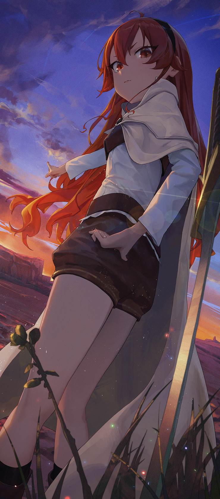 Mushoku Tensei, Eris Boreas Greyrat, sunset, red hair, trip
