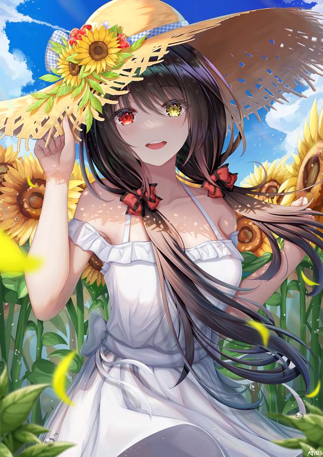 date a live,Date A Live,tokisaki kurumi,Kurumi Tokisaki,sunflower,girl ...