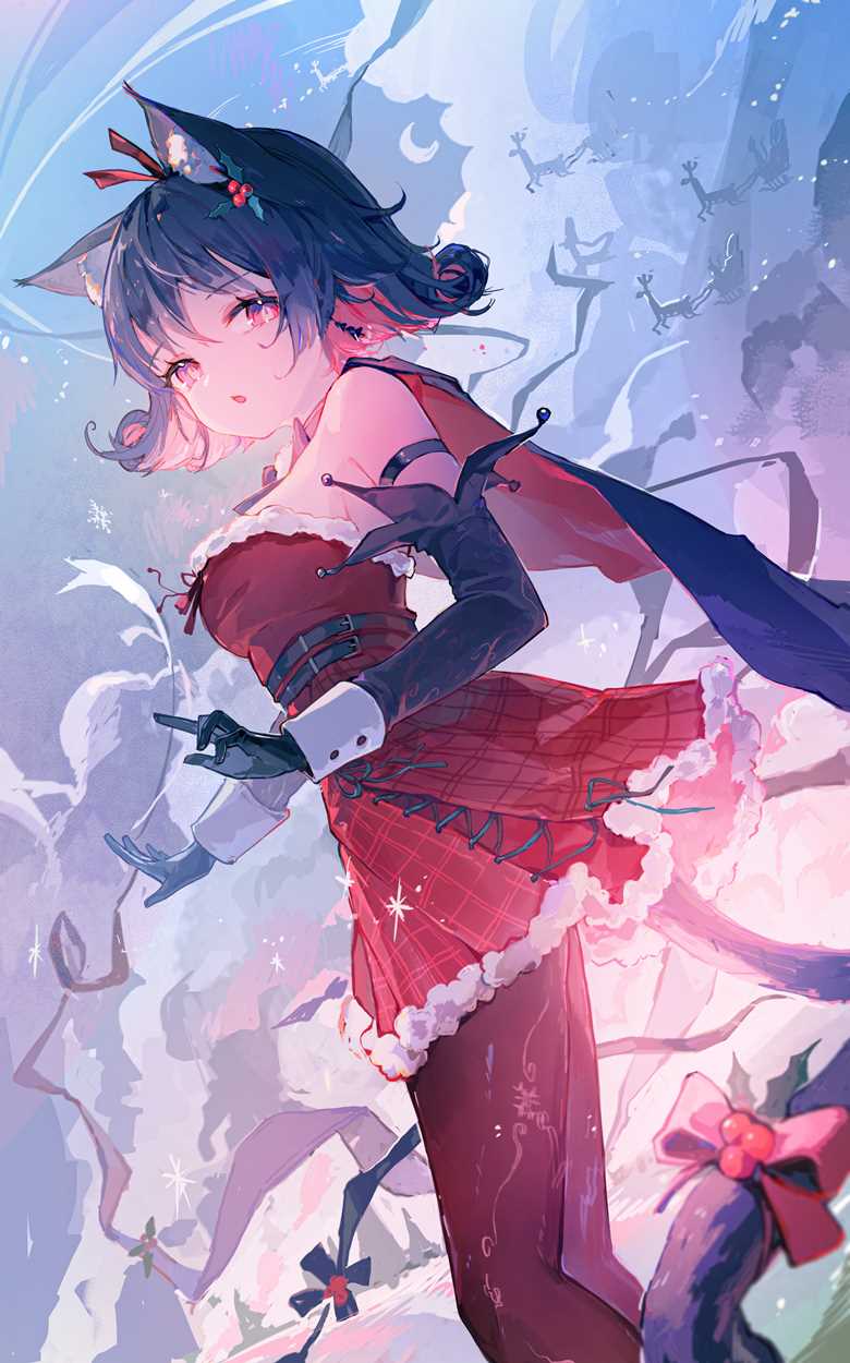 girl, original, cat ears, cat ears, cat, creation, Christmas Festa 2022, inner color, original 1000+ bookmarks