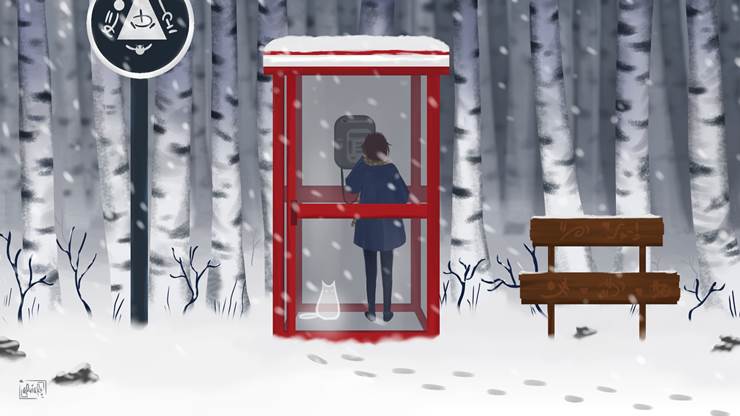 Missinghome|插画师Arviart的冬天景色插画图片