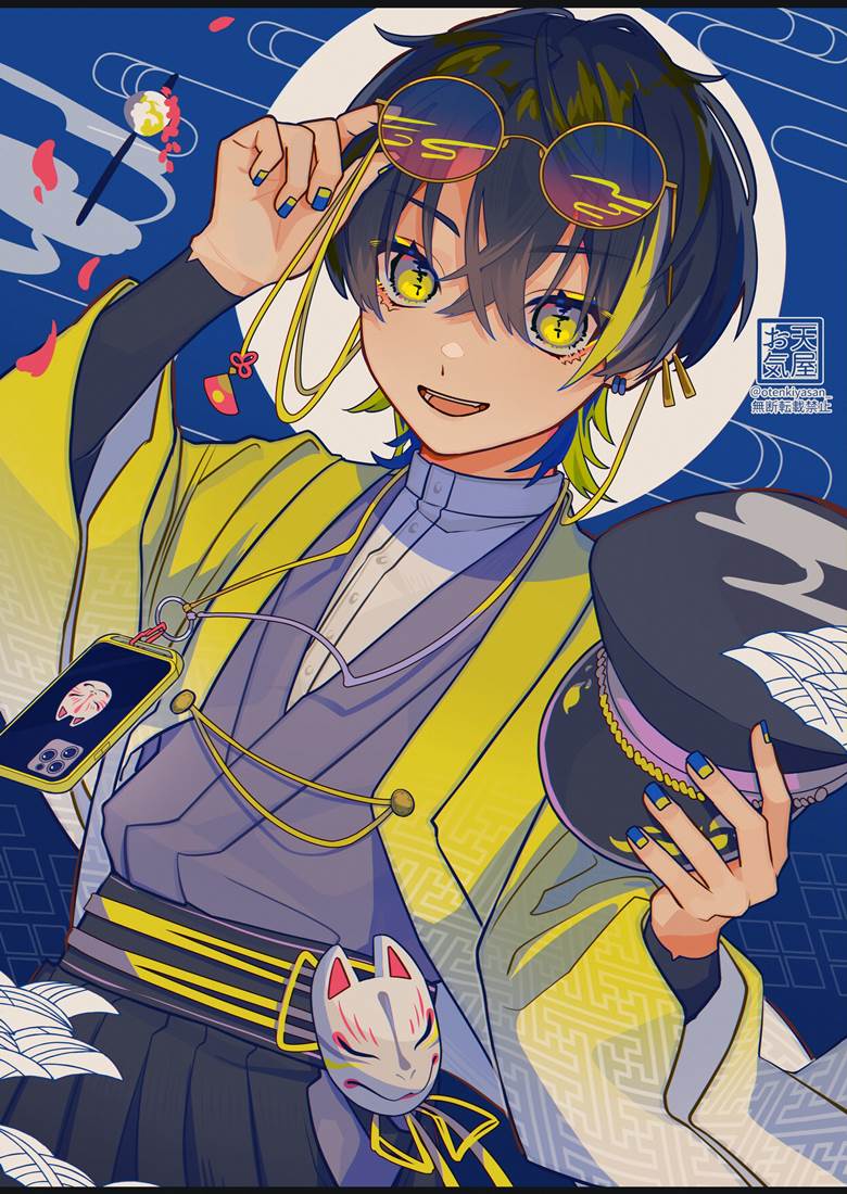 原创, beautiful youth, fox mask, sunglasses