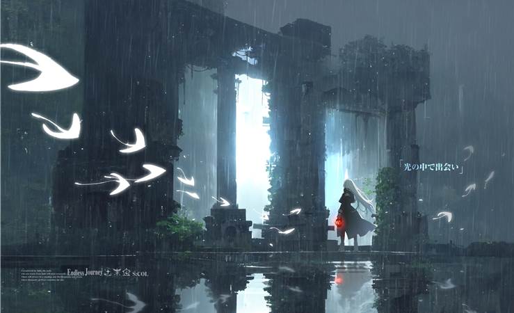 original, scenery, background, doodle, girl, scene, Sky: Children of the Light