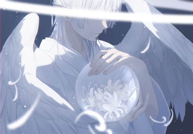 original, creation, boy, Japanese style, illustration, lycoris radiata, angel