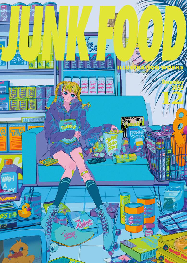 Comiket 新书《垃圾食品》|插画师najuco的女孩插画图片