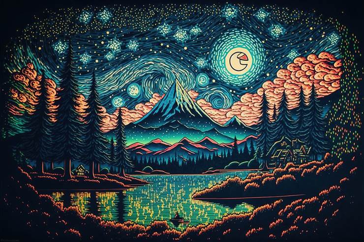 风景, background, sky, night, 云, moon