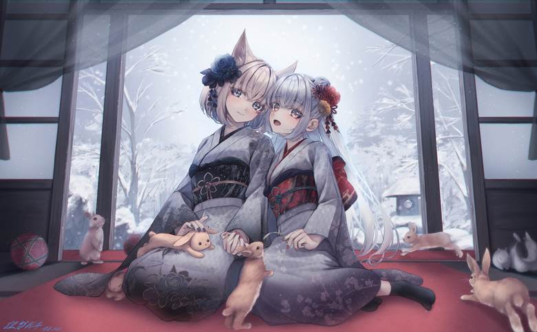 原创, 和风, 兽耳, Year of the Rabbit