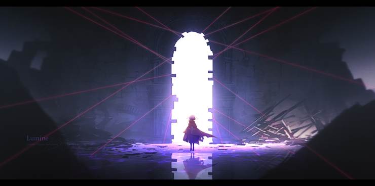 Genshin Impact, 涂鸦, young girl, Lumine, 风景, 场景, 原神1000收藏