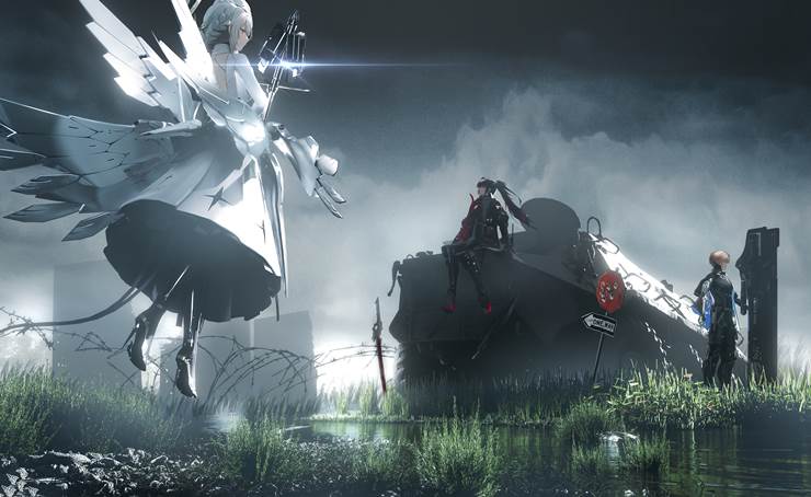 Punishing: Gray Raven, Lucia, Liv, 机娘, 女孩子, 涂鸦, space