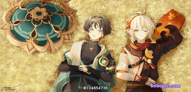 Kaedehara Kazuha, 散兵, wanderer, 万叶×散兵, Genshin Impact