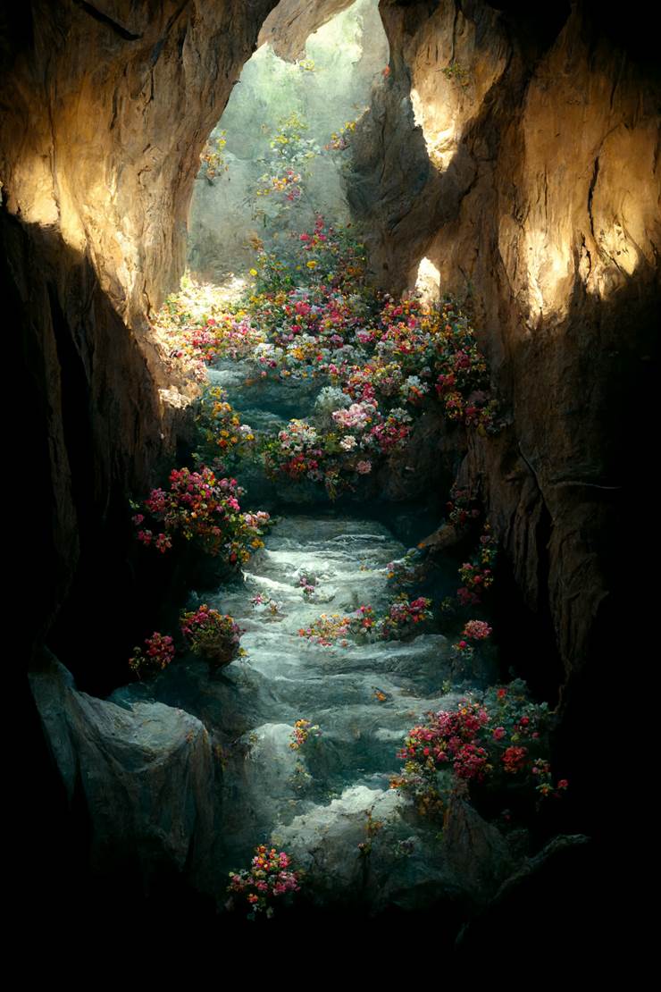 洞窟|插画师ペンたろう的AI绘图（风景）插画图片