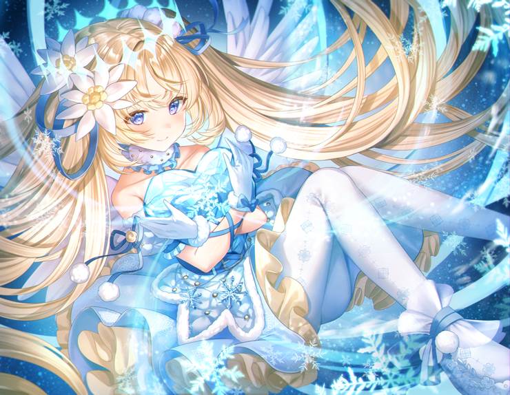 原创, 女孩子, snow, ice, angel, 金色长发, 手套