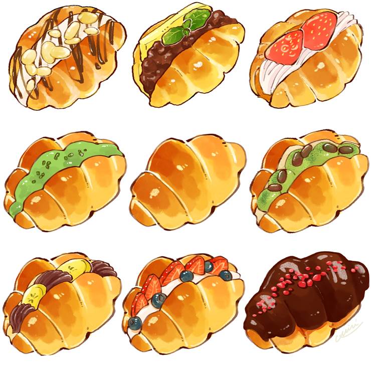 面包总结|插画师さいとう的美食插画图片