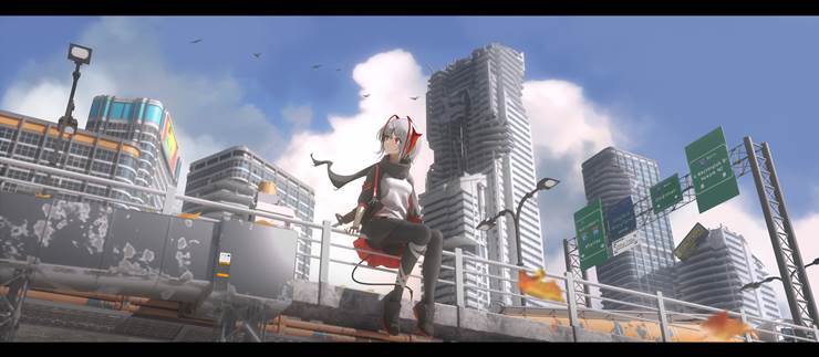 女孩子, 明日方舟, Arknights, scenery, 风景, background, weapon, 黑丝袜