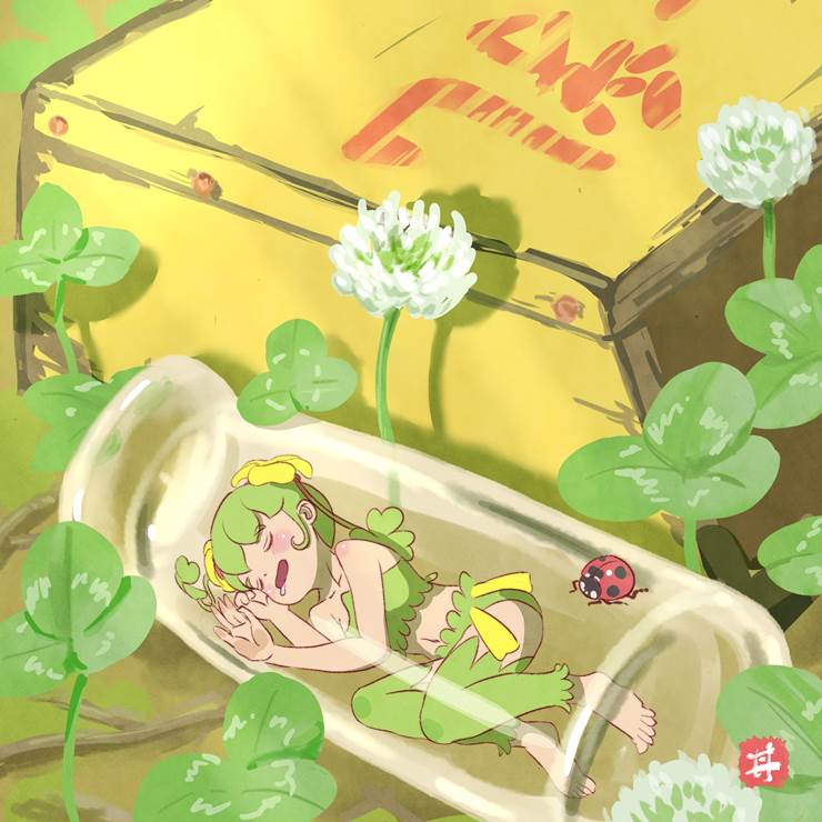 fairy, 昭和复古风, white clover, 女孩子, nostalgia